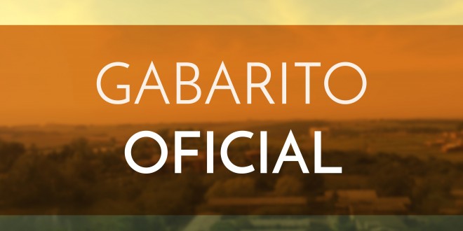 Gabarito oficial – Vestibular de Inverno 2016