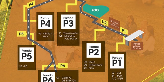 Pontos de ônibus e desembarque no sábado (10) no campus I