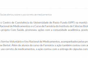 Doses de informação no Centro de Convivência da UPF